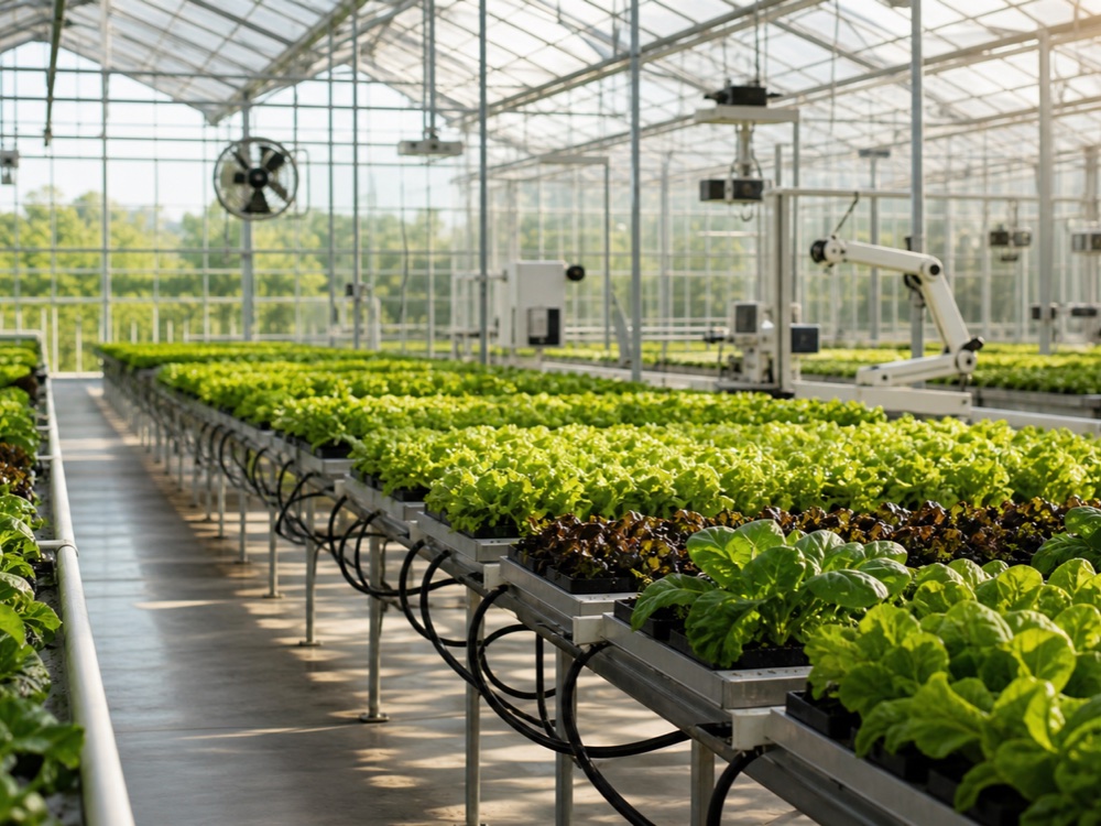 Automated controlled-environment agriculture greenhouse